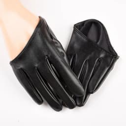Women Sexy DS Half Palm Nightclub Pole Dancing Stage Performance Cosplay Party Fashion Personality Hip Hop PU Leather Gloves