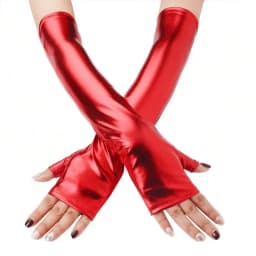 10 Colors 40CM Women Patent Leather Long Fingerless Gloves Cosplay Halloween Party Stage Performance Clubwea Music Festival