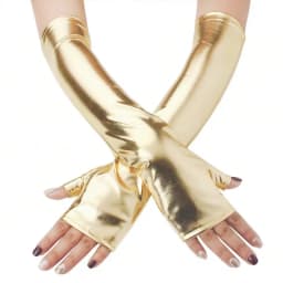 10 Colors 40CM Women Patent Leather Long Fingerless Gloves Cosplay Halloween Party Stage Performance Clubwea Music Festival
