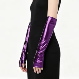 10 Colors 40CM Women Patent Leather Long Fingerless Gloves Cosplay Halloween Party Stage Performance Clubwea Music Festival