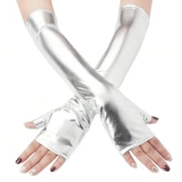 10 Colors 40CM Women Patent Leather Long Fingerless Gloves Cosplay Halloween Party Stage Performance Clubwea Music Festival