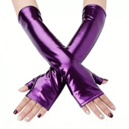 10 Colors 40CM Women Patent Leather Long Fingerless Gloves Cosplay Halloween Party Stage Performance Clubwea Music Festival
