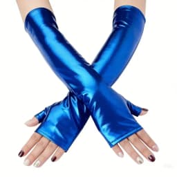 10 Colors 40CM Women Patent Leather Long Fingerless Gloves Cosplay Halloween Party Stage Performance Clubwea Music Festival