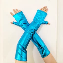 10 Colors 40CM Women Patent Leather Long Fingerless Gloves Cosplay Halloween Party Stage Performance Clubwea Music Festival