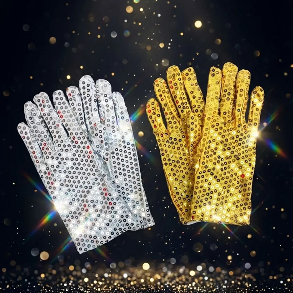 Festive Sequin Glowing Gloves Cool Dance Fashion Bar Dance Performance Women Men Halloween Christmas Gloves