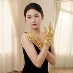Festive Sequin Glowing Gloves Cool Dance Fashion Bar Dance Performance Women Men Halloween Christmas Gloves