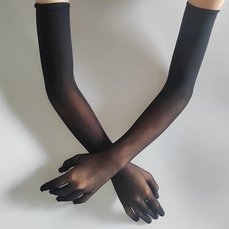High Elasticity Solid Nylon Seamless Long Lace Tight Stocking Gloves Women Sexy Thin Sheer Nightclub Pole Dance Party Cosplay