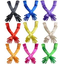 55cm Women Solid Wedding Etiquette Evening Dress Opera/Elbow/Wrist Satin Stretch Long Gloves Retro Party Carnival Cosplay Gloves