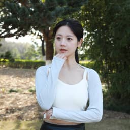 Women Thumbhole Long Sleeve Bolero Shrug Solid Color Open Front Cropped Cardigan Top Slim Fit Sunscreen Jacket