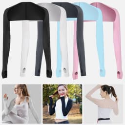 Women Thumbhole Long Sleeve Bolero Shrug Solid Color Open Front Cropped Cardigan Top Slim Fit Sunscreen Jacket