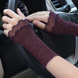 Women Hand Sleeve Wrist Cuffs Ruffled Floral Black Lace Elastic Bracelet Elegant Girls Wrist Gloves Thin and Breathable Decorate