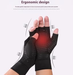 Sports Copper Fiber Health Care Half Finger Rehabilitation Training Gloves Anti slip Breathable Pressure Gloves