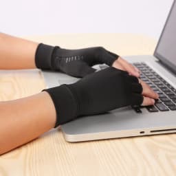 Sports Copper Fiber Health Care Half Finger Rehabilitation Training Gloves Anti slip Breathable Pressure Gloves
