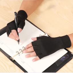 Sports Copper Fiber Health Care Half Finger Rehabilitation Training Gloves Anti slip Breathable Pressure Gloves