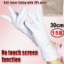 High-end Leather Sheepskin Gloves Women's Warm Knitted Flannel Lining Touch Screen Color Leather Gloves Driving Genuine New