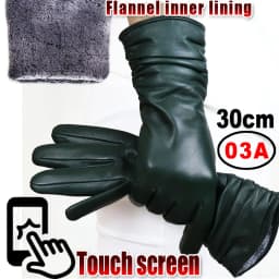 High-end Leather Sheepskin Gloves Women's Warm Knitted Flannel Lining Touch Screen Color Leather Gloves Driving Genuine New