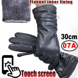 High-end Leather Sheepskin Gloves Women's Warm Knitted Flannel Lining Touch Screen Color Leather Gloves Driving Genuine New