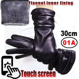High-end Leather Sheepskin Gloves Women's Warm Knitted Flannel Lining Touch Screen Color Leather Gloves Driving Genuine New
