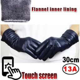 High-end Leather Sheepskin Gloves Women's Warm Knitted Flannel Lining Touch Screen Color Leather Gloves Driving Genuine New