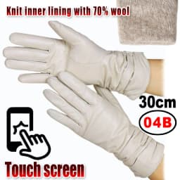 High-end Leather Sheepskin Gloves Women's Warm Knitted Flannel Lining Touch Screen Color Leather Gloves Driving Genuine New