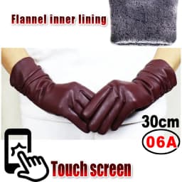 High-end Leather Sheepskin Gloves Women's Warm Knitted Flannel Lining Touch Screen Color Leather Gloves Driving Genuine New