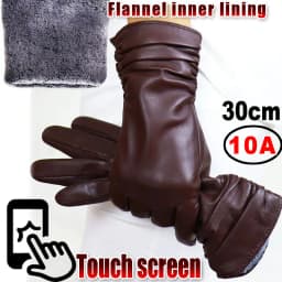 High-end Leather Sheepskin Gloves Women's Warm Knitted Flannel Lining Touch Screen Color Leather Gloves Driving Genuine New