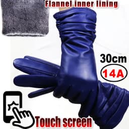 High-end Leather Sheepskin Gloves Women's Warm Knitted Flannel Lining Touch Screen Color Leather Gloves Driving Genuine New