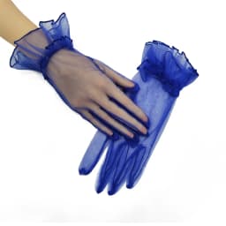 Women Short Tulle Gloves Summer Wedding White Black Elegant Gloves Stretchy Lace Full Finger Mittens Mesh Transparentes Gloves