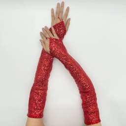 Womens Long Golden Sequins Gloves New Fingerless 50cm Nightclub Festical Rave Glove Sexy Mittens Cosplay Dance Stage Accessories