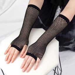 New Fashion Long Black Fishnet Gloves Women Fingerless Gloves Girls Beautiful Dance Gothic Punk Rock Costume Fancy Sexy Gloves