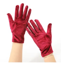 21CM Women Golden Velvet Short Autumn Winter Warm Black Evening Dress Etiquette Gloves Retro Banquet Accessories Elasticity