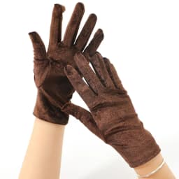 21CM Women Golden Velvet Short Autumn Winter Warm Black Evening Dress Etiquette Gloves Retro Banquet Accessories Elasticity
