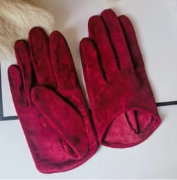 Real Sheep Leather Gloves Fashion Woman Half Palm Minttens Personality Soft Leather