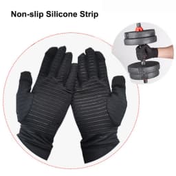 Relieve Hand Pain & Inflammation Instantly with 1 Pair of Copper Arthritis Gloves with Touchscreen - For Women & Men