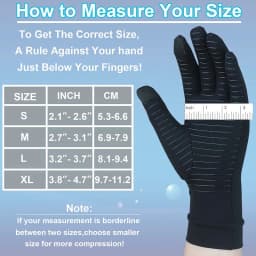 Relieve Hand Pain & Inflammation Instantly with 1 Pair of Copper Arthritis Gloves with Touchscreen - For Women & Men