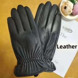 Leather Gloves Men's Casual Warmth Fleece Lined Top Layer Deer Skin Motorcycle Riding Gloves Thickened Autumn Winter New Arrival