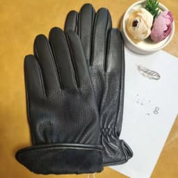 Leather Gloves Men's Casual Warmth Fleece Lined Top Layer Deer Skin Motorcycle Riding Gloves Thickened Autumn Winter New Arrival