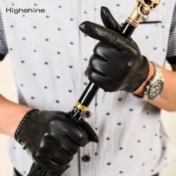 Men's Real Nappa Leather Dress Driving Gloves Ultra Thin Unlined Soft Short Black Classic Chauffeur Police Formal