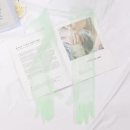 Women's Sexy Transparent Gloves Long Tulle Gloves Ultra Thin Full Finger Mittens Mesh Elbow Wedding Bride Sheer Sunscreen Glove