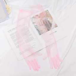 Women's Sexy Transparent Gloves Long Tulle Gloves Ultra Thin Full Finger Mittens Mesh Elbow Wedding Bride Sheer Sunscreen Glove