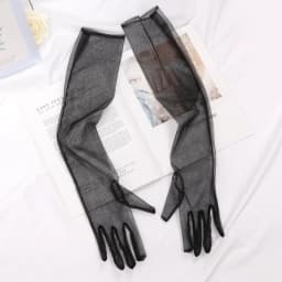Women's Sexy Transparent Gloves Long Tulle Gloves Ultra Thin Full Finger Mittens Mesh Elbow Wedding Bride Sheer Sunscreen Glove