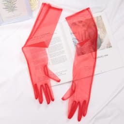 Women's Sexy Transparent Gloves Long Tulle Gloves Ultra Thin Full Finger Mittens Mesh Elbow Wedding Bride Sheer Sunscreen Glove