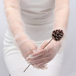 Women's Sexy Transparent Gloves Long Tulle Gloves Ultra Thin Full Finger Mittens Mesh Elbow Wedding Bride Sheer Sunscreen Glove
