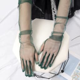 Women's Sexy Transparent Gloves Long Tulle Gloves Ultra Thin Full Finger Mittens Mesh Elbow Wedding Bride Sheer Sunscreen Glove