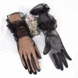 Women's Sexy Transparent Gloves Long Tulle Gloves Ultra Thin Full Finger Mittens Mesh Elbow Wedding Bride Sheer Sunscreen Glove