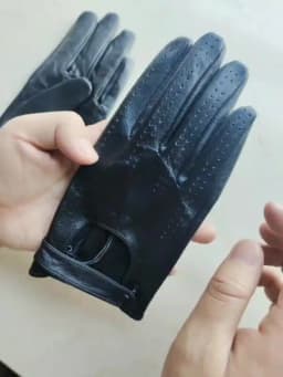 Summer Driving Leather Driver Gloves Women's Fashion New Thin Unlined Black Sheepskin All Finger Motorcycle Riding Gloves