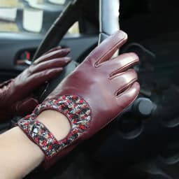 Summer Driving Leather Driver Gloves Women's Fashion New Thin Unlined Black Sheepskin All Finger Motorcycle Riding Gloves