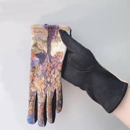 Creativity Van Gogh Oil Painting Gloves Winter Cycling Drive Thicken Women Fashion Print Full Finger Touch Screen Warm Mittens