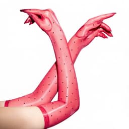 Sexy Women Dot 1D Thin Glove Elastic Oil Glossy Shiny Long Finger Glove Sheer See Through Long Glove Driving Dance Gloves