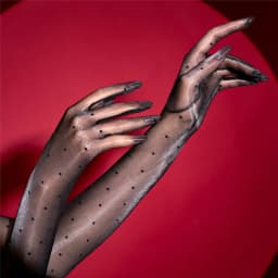 Sexy Women Dot 1D Thin Glove Elastic Oil Glossy Shiny Long Finger Glove Sheer See Through Long Glove Driving Dance Gloves